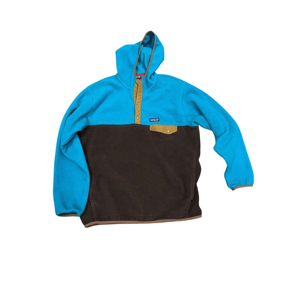 Patagonia Synchilla Snap-T Hoody Fleece Men’s XL Tobago Blue Brown 25461 FA14
